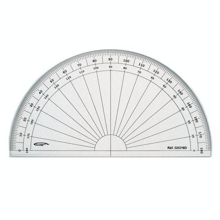 Rapporteur degré 1/2 cercle 16 cm - Graphoplex - Rougier et Plé