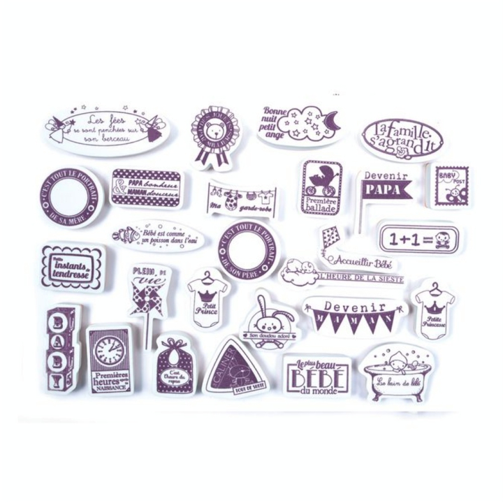 Tampons assortis thème naissance 35 pcs - Aladine - Rougier et Plé