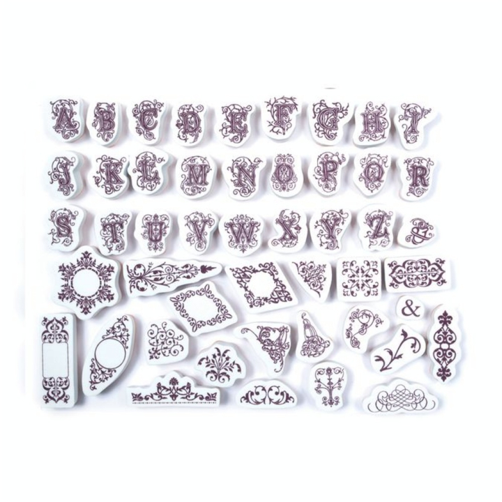Tampons assortis alphabet et arabesques - Aladine - Rougier et Plé