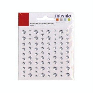 Strass autocollants gris argent 80 pièces - Artemio - Rougier et Plé