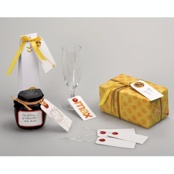 Etiquette blanche avec fil métal 50 pièces - Artemio - Rougier et Plé