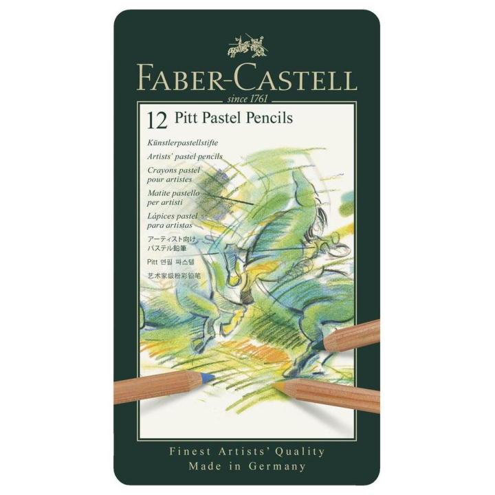 Boîte métal 12 crayons PITT pastel - Faber-Castell - Rougier et Plé