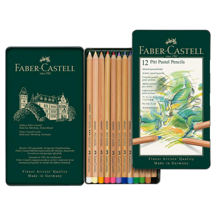 Boîte métal 12 crayons PITT pastel - Faber-Castell - Rougier et Plé