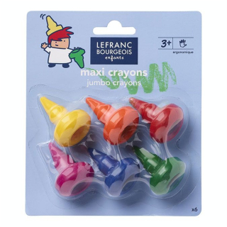 Crayons à la cire empilables pour bébé 6 pièces - Lefranc Bourgeois - Rougier et Plé
