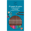 Crayons aquarellables assortiment de 12 couleurs classiques - Djeco - Rougier et Plé