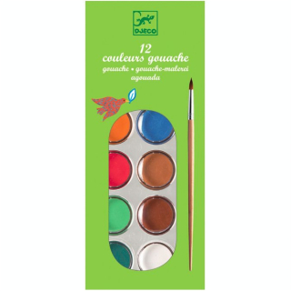 Gouache et pastilles 12 couleurs assorties - Djeco - Rougier et Plé