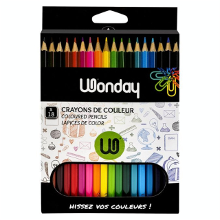 Crayons de couleur 18cm boite de 18 - Wonday - Rougier et Plé