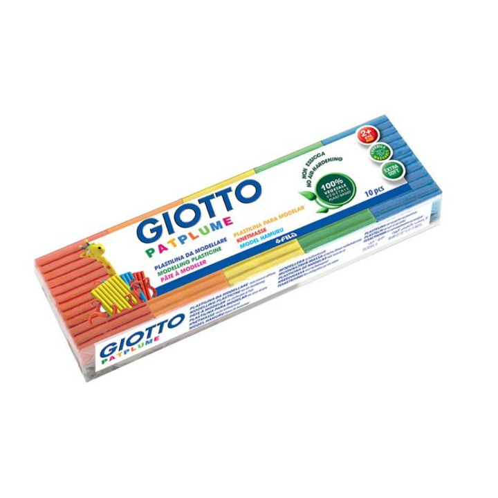 Pâte à modeler Patplume 100g set de 10 couleurs classiques - Giotto - Rougier et Plé