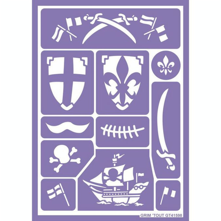 Pochoir de maquillage Chevaliers 11 motifs - Grim'Tout - Rougier et Plé