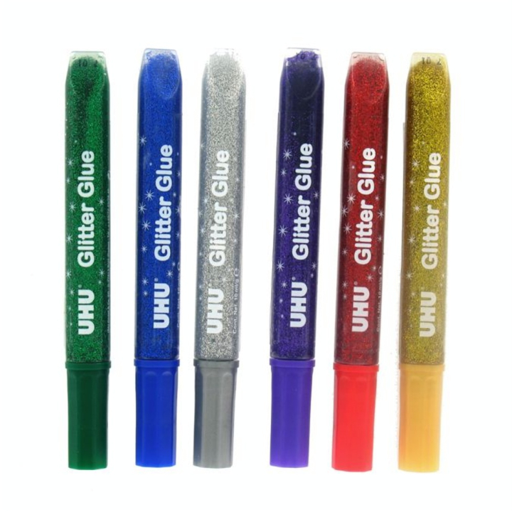 Colle pailletée set de 6 crayons assortis - Uhu - Rougier et Plé