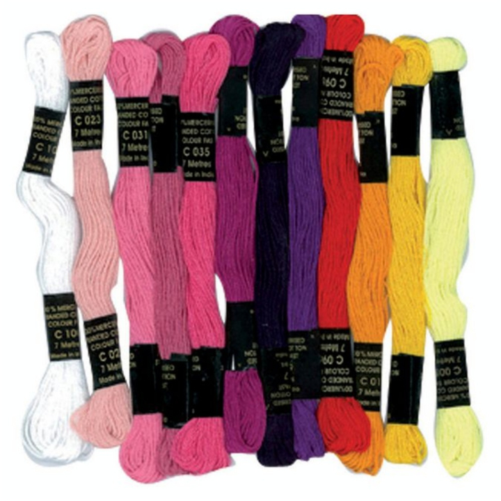 Fils de coton pour bracelets brésiliens 12 échevettes Berlingot - Graine Créative - Rougier et Plé