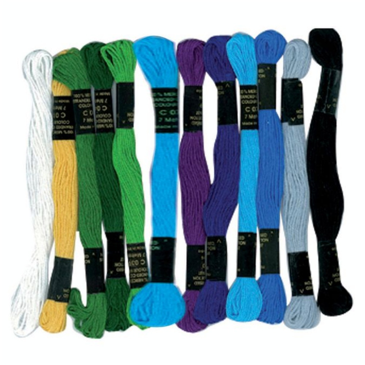 Fils de coton pour bracelets brésiliens 12 échevettes Mers du sud - Graine Créative - Rougier et Plé