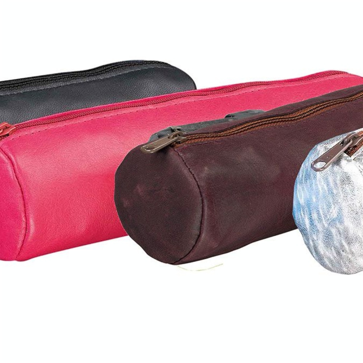 Trousse rond cuir teinté unicolore 22 x 6 x 6 cm - Oxford - Rougier et Plé
