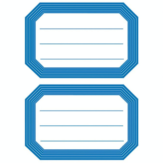 Pochette de 12 étiquettes scolaires autocollantes bord épais bleu - Herma - Rougier et Plé
