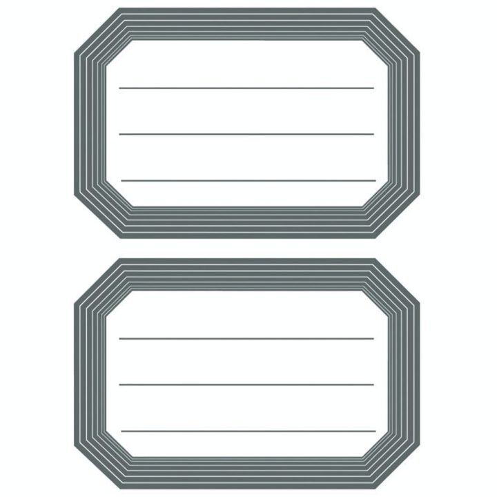 Pochette de 12 étiquettes scolaires autocollantes bord épais gris - Herma - Rougier et Plé