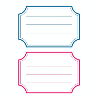 Pochette de 12 étiquettes scolaires autocollantes bord épais bleu et rouge - Herma - Rougier et Plé
