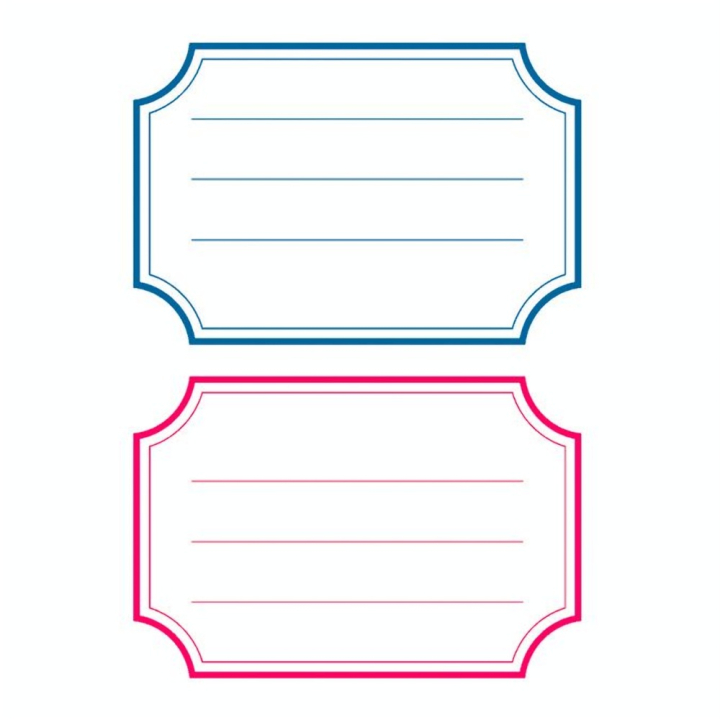 Pochette de 12 étiquettes scolaires autocollantes bord épais bleu et rouge - Herma - Rougier et Plé