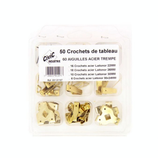 Crochet à tableau Luxe assortiment 50 pièces - CiviC - Rougier et Plé