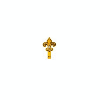 Crochet à tableau fleur de lys laitonné par 3 - CiviC - Rougier et Plé
