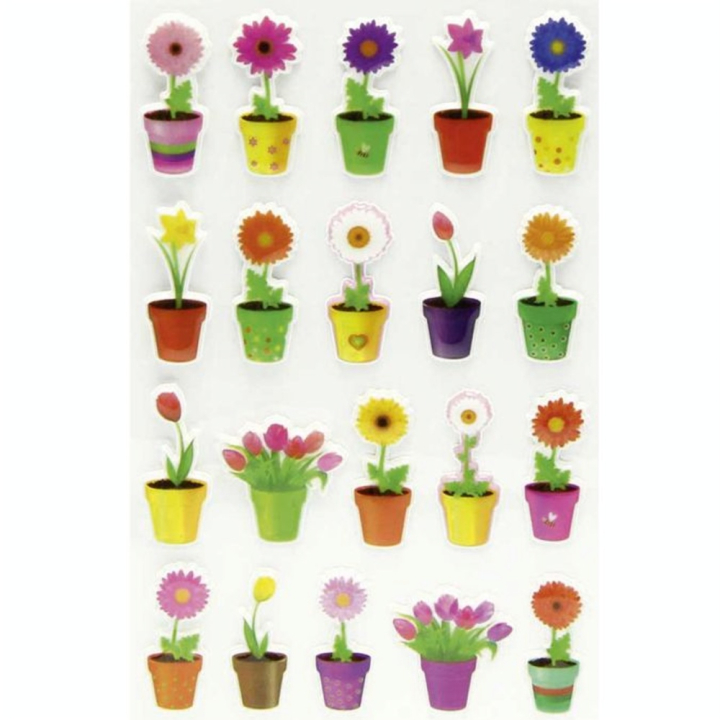 Autocollants relief Fleurs en pots - Maildor - Rougier et Plé