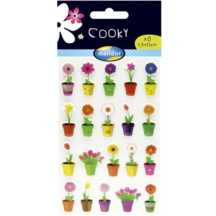 Autocollants relief Fleurs en pots - Maildor - Rougier et Plé