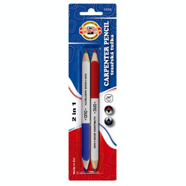 Crayon charpentier mine bleu/rouge par 2 - Koh I Noor - Rougier et Plé