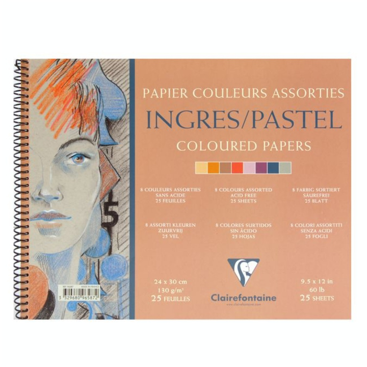 Bloc de papier Ingres teintes vives 130 g/m² - Clairefontaine - Rougier et Plé