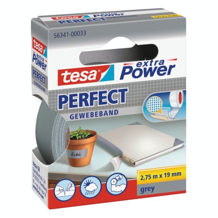 Adhésif toilé Extra power grise 2,75 m x 19 mm - Tesa - Rougier et Plé