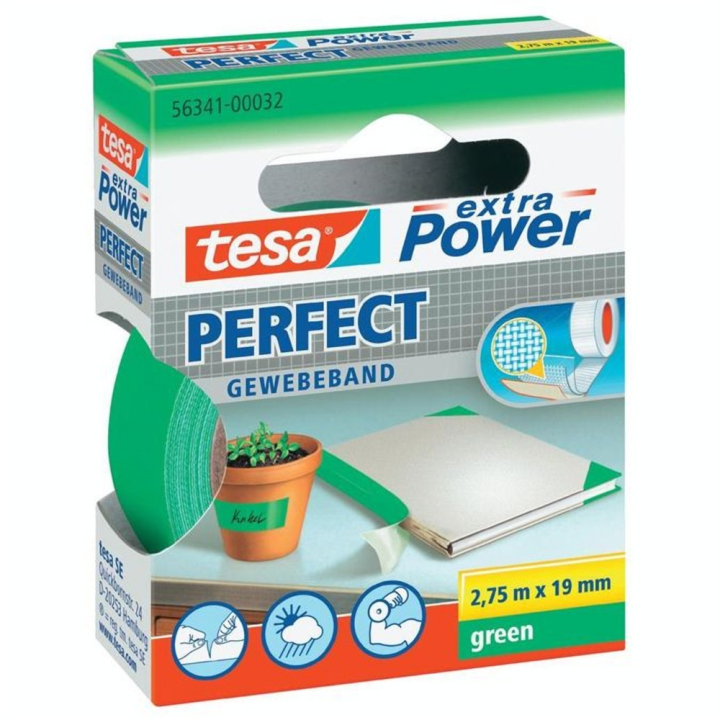 Adhésif toilé Extra power verte 2,75 m x 19 mm - Tesa - Rougier et Plé