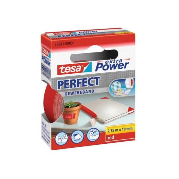 Adhésif toilé Extra power rouge 2,75 m x 19 mm - Tesa - Rougier et Plé