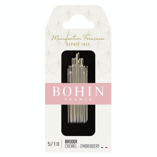 Aiguille à broder sur toile n° 5 à 10 - Bohin - Rougier et Plé
