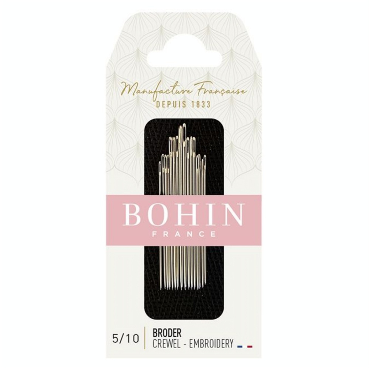 Aiguille à broder sur toile n° 5 à 10 - Bohin - Rougier et Plé