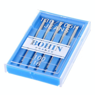 Aiguille machine talon plat jeans n° 70 à 90 par 5 - Bohin - Rougier et Plé