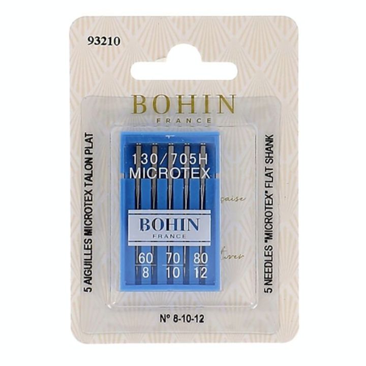 Aiguille machine talon microtextile n° 60 à 80 par 5 - Bohin - Rougier et Plé