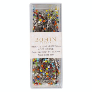 Epingles tête en verre multicolores par 1000 - Bohin - Rougier et Plé