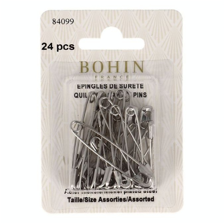 Epingle de sureté à ressort n° 2 à 4 assortiment de 24 - Bohin - Rougier et Plé
