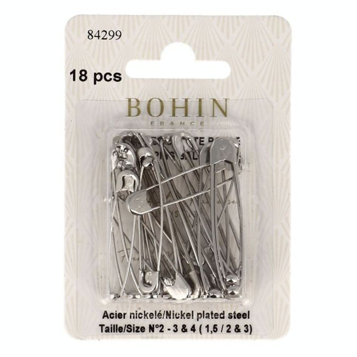 Epingle de sureté à boule n° 2 à 4 assortiment de 18 - Bohin - Rougier et Plé