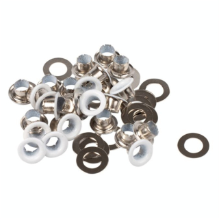 Œillets blancs 4 mm et rondelles par 20 + kit de pose - Bohin - Rougier et Plé