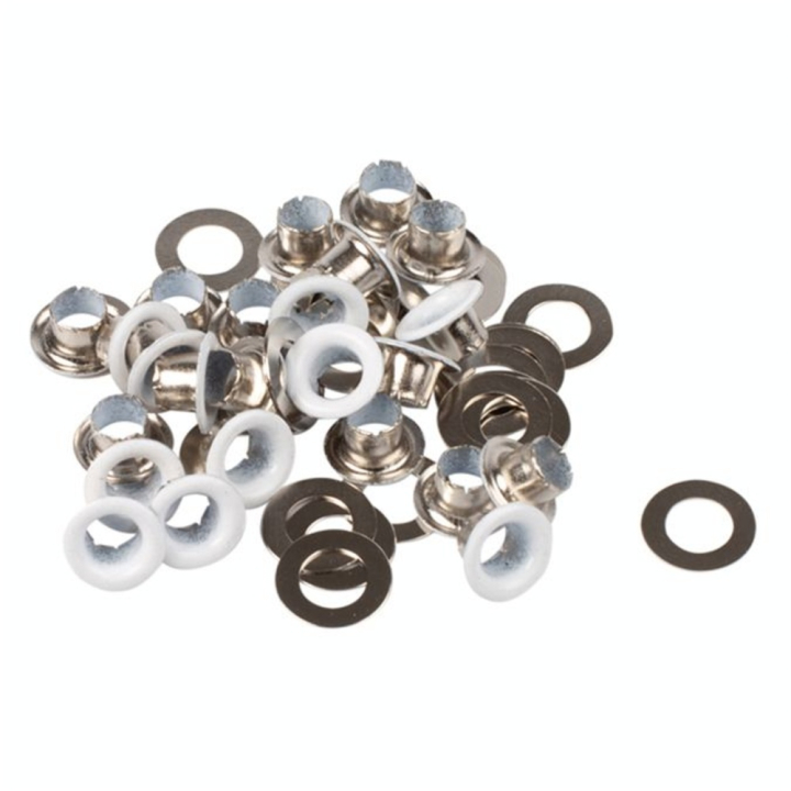 Œillets blancs 4 mm et rondelles par 20 + kit de pose - Bohin - Rougier et Plé