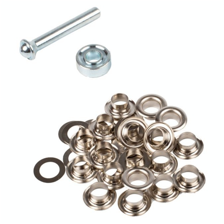 Œillets nickelés 8 mm et rondelles par 20 + kit de pose - Bohin - Rougier et Plé