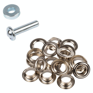 Œillets nickelés 11 mm et rondelles par 20 + kit de pose - Bohin - Rougier et Plé