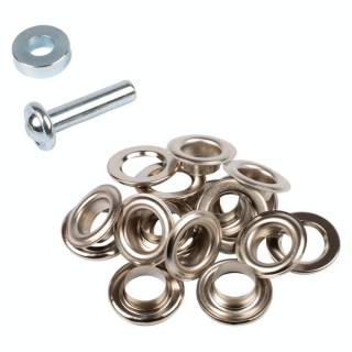 Œillets nickelés 14 mm et rondelles + jeu de pose - Bohin - Rougier et Plé