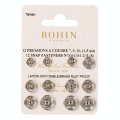 Bouton pression à coudre tailles assorties argent par 12 - Bohin - Rougier et Plé