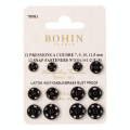 Bouton pression à coudre tailles assortis noir par 12 - Bohin - Rougier et Plé