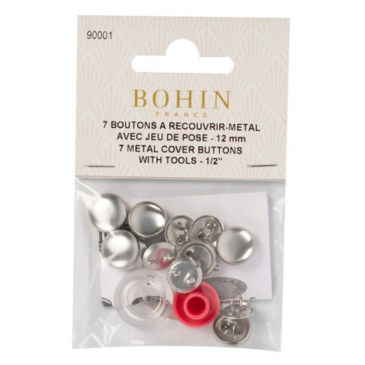 Bouton à recouvrir en métal 12 mm par 7 - Bohin - Rougier et Plé