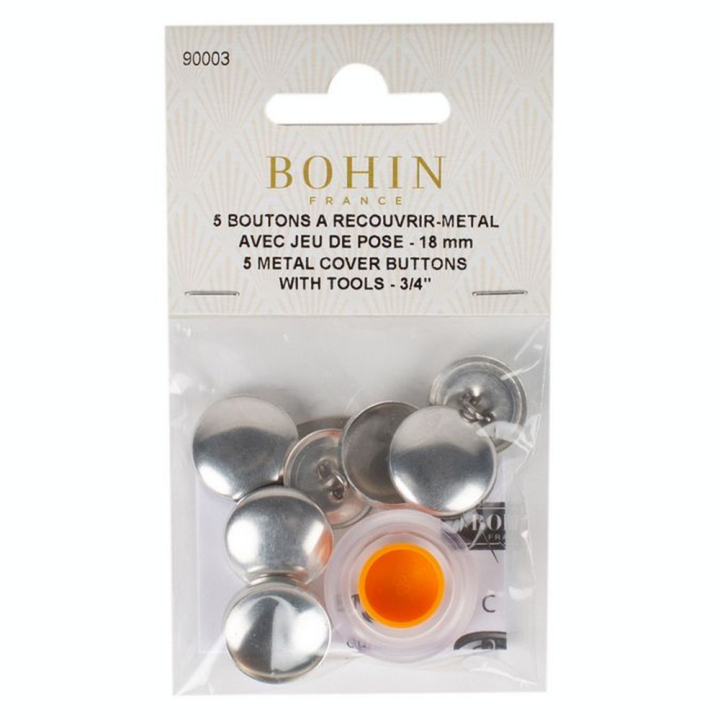 Bouton à recouvrir en métal 19 mm par 5 - Bohin - Rougier et Plé