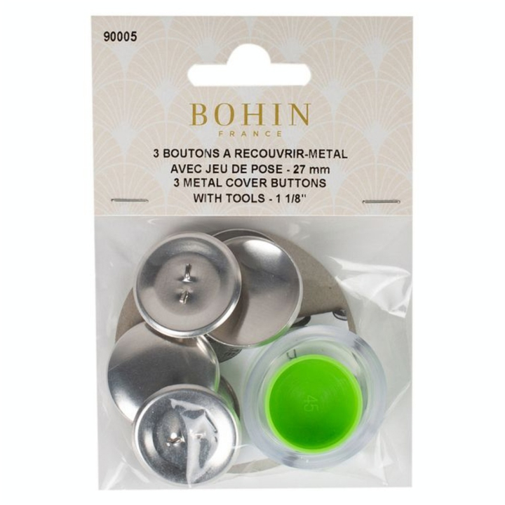 Bouton à recouvrir en métal 28 mm par 3 - Bohin - Rougier et Plé