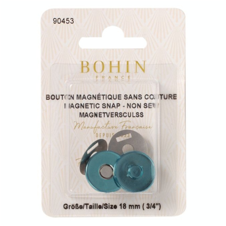 Boutons magnétiques argent 18 mm - Bohin - Rougier et Plé