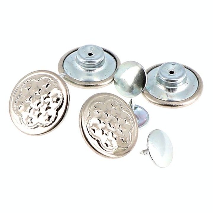 Bouton automatique argenté 17 mm par 4 - Bohin - Rougier et Plé
