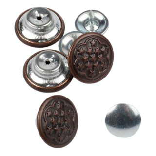 Boutons automatiques bronze 17 mm par 4 - Bohin - Rougier et Plé
